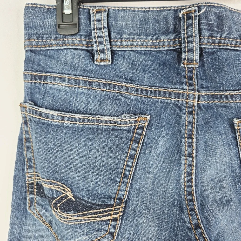 Silver Jeans Co Zac Men 32x30 Relaxed Straight Red Line Selvedge Denim M4408